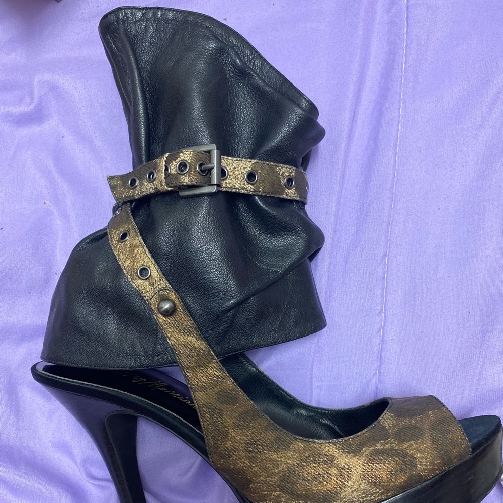 MAXINE  Bootie Peep-toe stiletto genuine leather